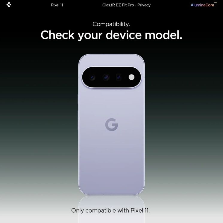 Комплект защитных стекол Spigen GLAS.tR EZ Fit Pro Privacy для Google Pixel 11 / 10 (AGL11546) - Black: фото 5 из 11