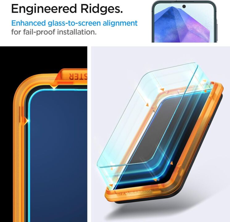 Комплект защитных стекол Spigen (SGP) GLAS.tR AlignMaster для Samsung Galaxy A55 (A556): фото 9 из 12