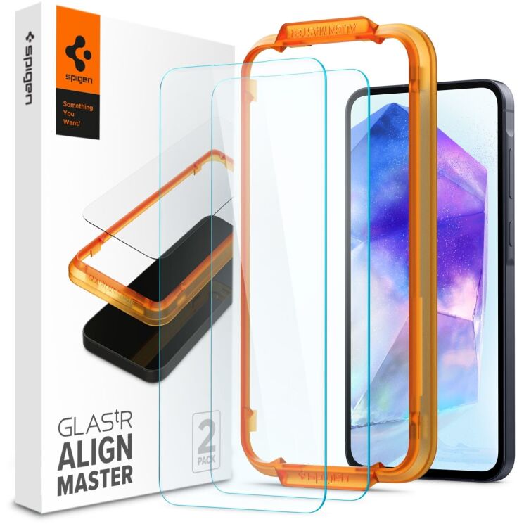 Комплект защитных стекол Spigen (SGP) GLAS.tR AlignMaster для Samsung Galaxy A55 (A556): фото 1 из 12