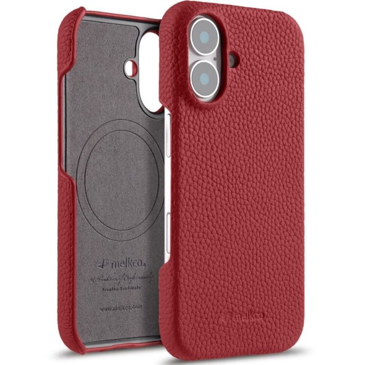 Кожаный чехол MELKCO Leather Case для Apple iPhone 16 Plus - Red: фото 1 из 5