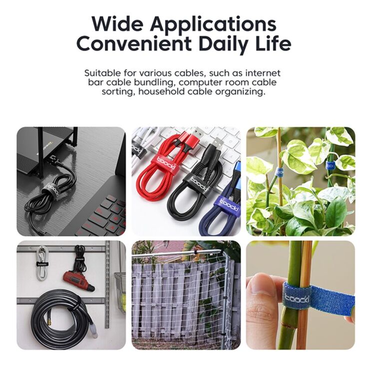 Органайзер для кабелю TOOCKI TQ-LX01 Magic Tape (3m) - Black (995904B) Органайзер для кабелю TOOCKI TQ-LX01 Magic Tape (3m) - Black: фото 5 з 5