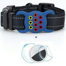Ошейник Deexe Neon Guard для собак с чехлом Apple AirTag / AirTags 2 - Blue: фото 1 из 8