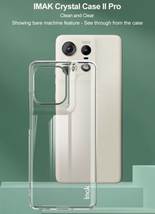 Пластиковый чехол IMAK Crystal II Pro для Motorola Edge 50 Pro - Transparent: фото 8 из 9