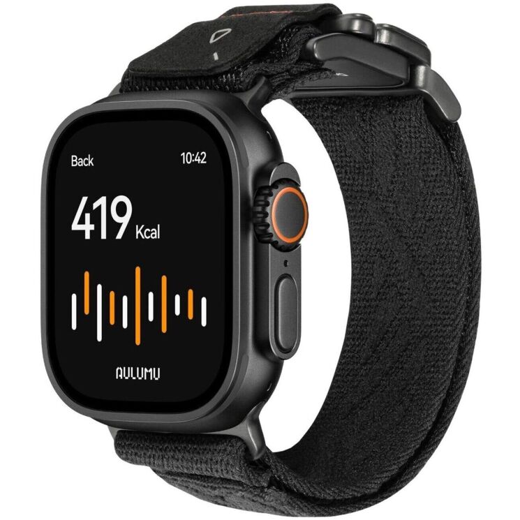 Ремешок AULUMU C03 Titanium Mag Buckle Quick-Release Band для Apple Watch 46 / 45 / 44 / SE 44 / 42 (Series 1-3) / Ultra (Gen 1-4) - Black: фото 1 из 14