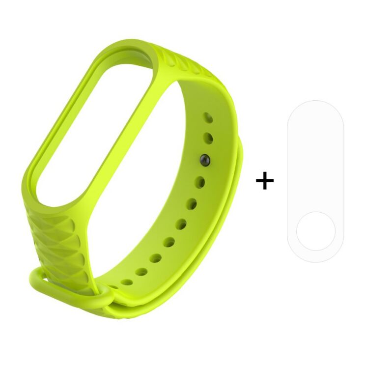 Ремінець Deexe 3D Diamond для Xiaomi Mi Band 3 - Green: фото 1 з 5