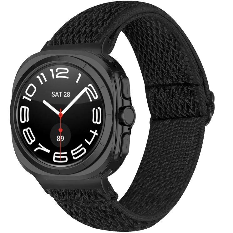 Ремешок Deexe Braided Strap для Samsung Galaxy Watch 8 (40/44mm) / 8 Classic / Ultra (2025) - Black: фото 2 из 6