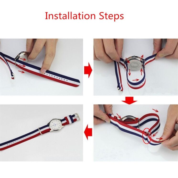 Ремешок Deexe Canvas Style для Samsung Galaxy Watch 46mm / Watch 3 45mm / Gear S3 - Grey / White: фото 3 из 4