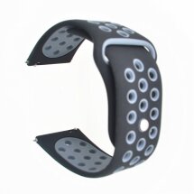 Ремешок Deexe Dot Color для Samsung Watch Active / Active 2 40mm / Active 2 44mm - Black / Blue: фото 1 из 7