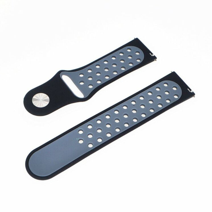 Ремешок Deexe Dot Color для Samsung Watch Active / Active 2 40mm / Active 2 44mm - Black / Blue: фото 7 из 7