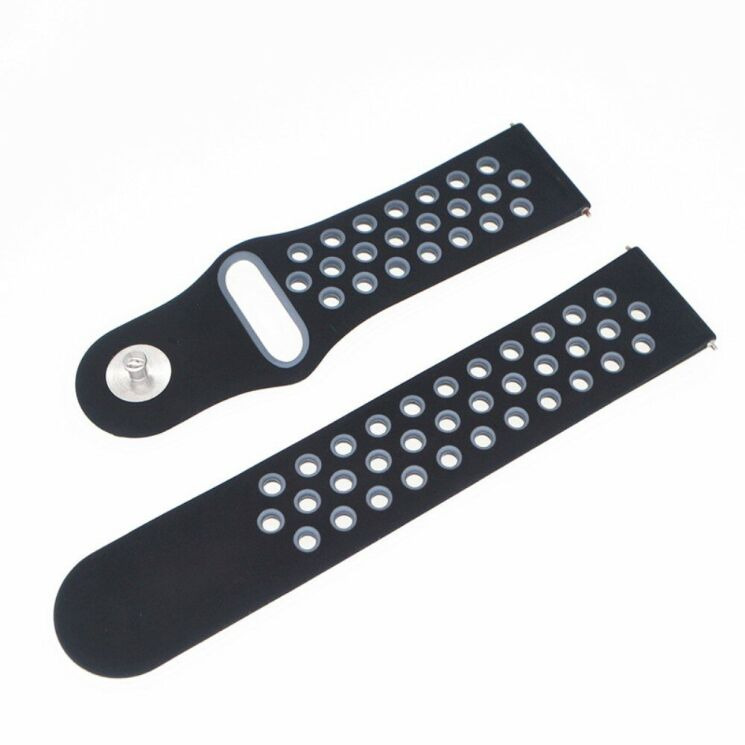 Ремешок Deexe Dot Color для Samsung Watch Active / Active 2 40mm / Active 2 44mm - Black / Blue: фото 6 из 7