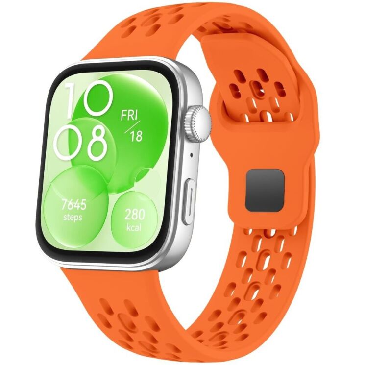 Ремешок Deexe Eclipse для Huawei Watch Fit 3 / Fit 4 - Orange: фото 3 из 5
