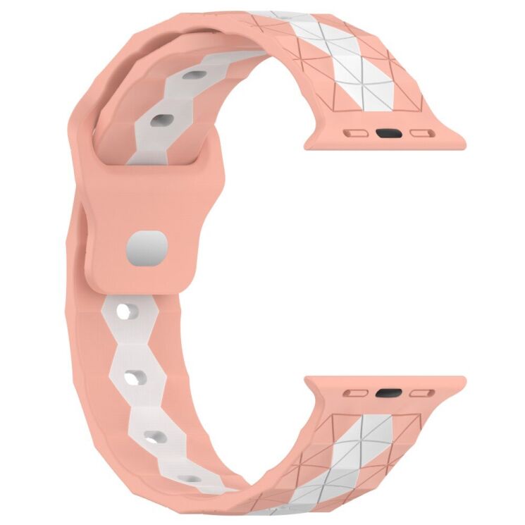 Ремінець Deexe Flex Series для Apple Watch 46 / 45 / 44 / SE 44 / 42 (Series 1-3) / Ultra / Ultra 2 / Ultra 3 - White / Pink: фото 3 з 6
