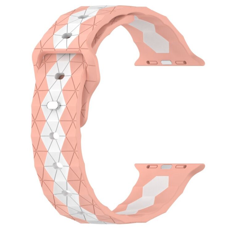 Ремінець Deexe Flex Series для Apple Watch 46 / 45 / 44 / SE 44 / 42 (Series 1-3) / Ultra / Ultra 2 / Ultra 3 - White / Pink: фото 2 з 6