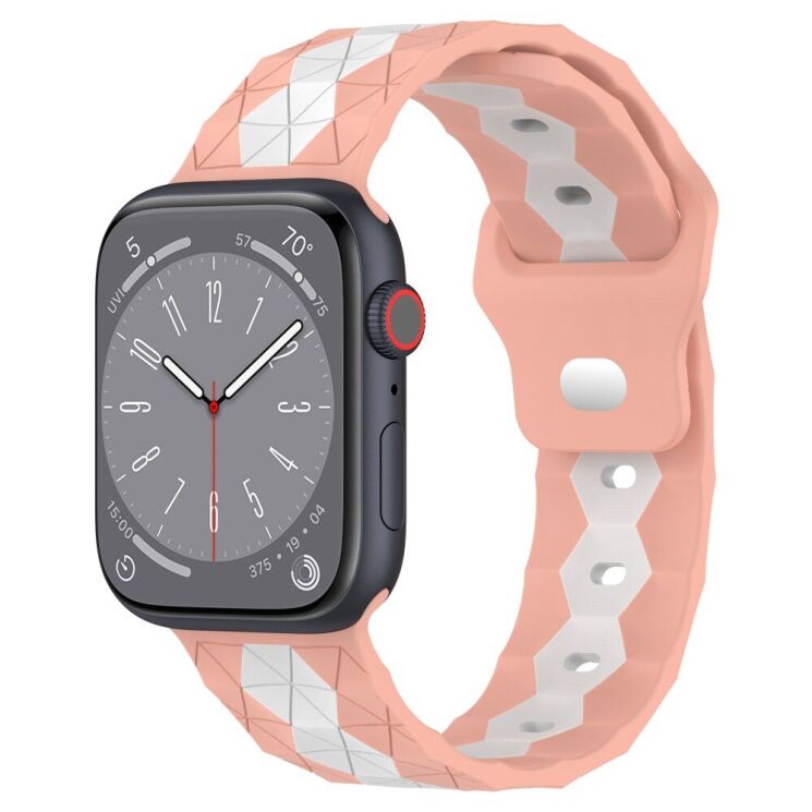 Ремінець Deexe Flex Series для Apple Watch 46 / 45 / 44 / SE 44 / 42 (Series 1-3) / Ultra / Ultra 2 / Ultra 3 - White / Pink: фото 4 з 6