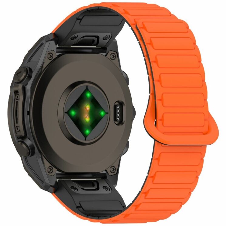 Ремешок Deexe Flexible Fit для часов Garmin c креплением Quick Fit 26mm - Orange / Black: фото 1 из 8