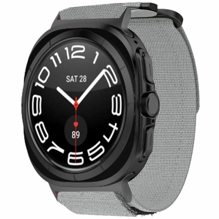 Ремінець Deexe Magic Tape для Samsung Galaxy Watch Ultra (47mm) - Grey: фото 3 з 4