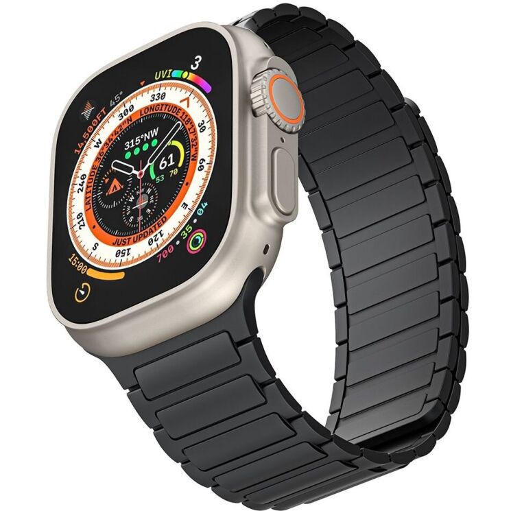 Ремінець Deexe Magnetic Band для Apple Watch 46 / 45 / 44 / SE 44 / 42 (Series 1-3) / Ultra / Ultra 2 - Black: фото 4 з 4