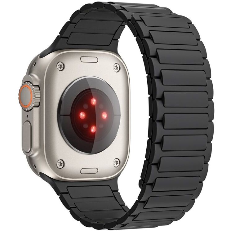 Ремінець Deexe Magnetic Band для Apple Watch 46 / 45 / 44 / SE 44 / 42 (Series 1-3) / Ultra / Ultra 2 - Black: фото 1 з 4