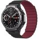 Ремінець Deexe Magnetic Band для Xiaomi Amazfit T-ReX 3 - Black / Wine Red (382701BR). Фото 3 з 3