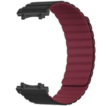 Ремінець Deexe Magnetic Band для Xiaomi Amazfit T-ReX 3 - Black / Wine Red: фото 1 з 3