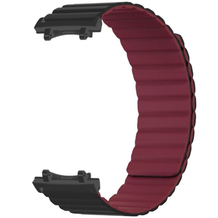 Ремінець Deexe Magnetic Band для Xiaomi Amazfit T-ReX 3 - Black / Wine Red: фото 1 з 3