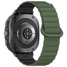 Ремешок Deexe Magnetic Strap для Samsung Galaxy Watch Ultra (47mm) - Army Green / Black: фото 1 из 7