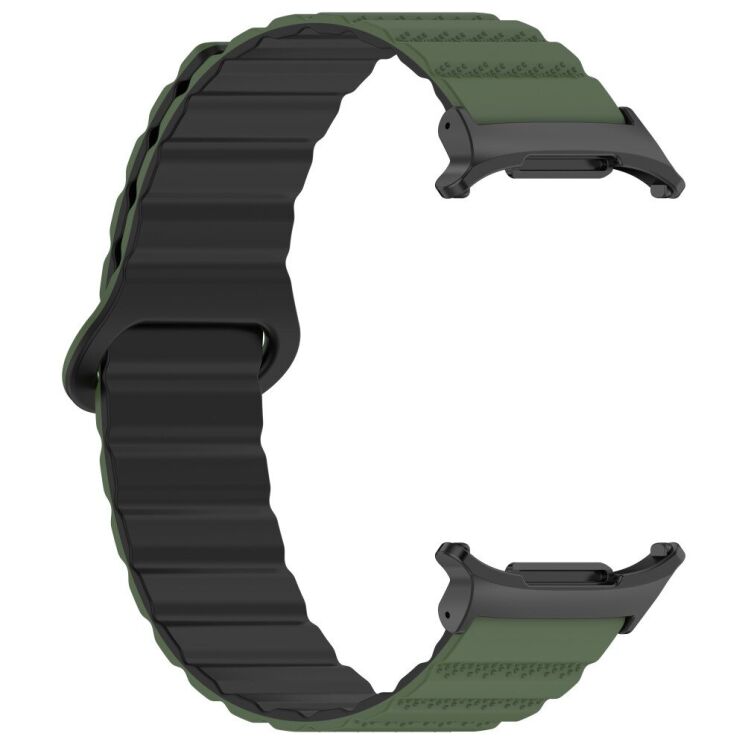 Ремешок Deexe Magnetic Strap для Samsung Galaxy Watch Ultra (47mm) - Army Green / Black: фото 4 из 7