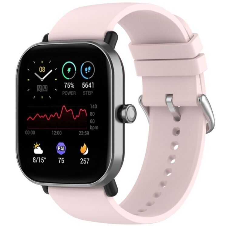 Ремінець Deexe Silicone Band для годинників з шириною кріплення 20мм - Pink: фото 2 з 11