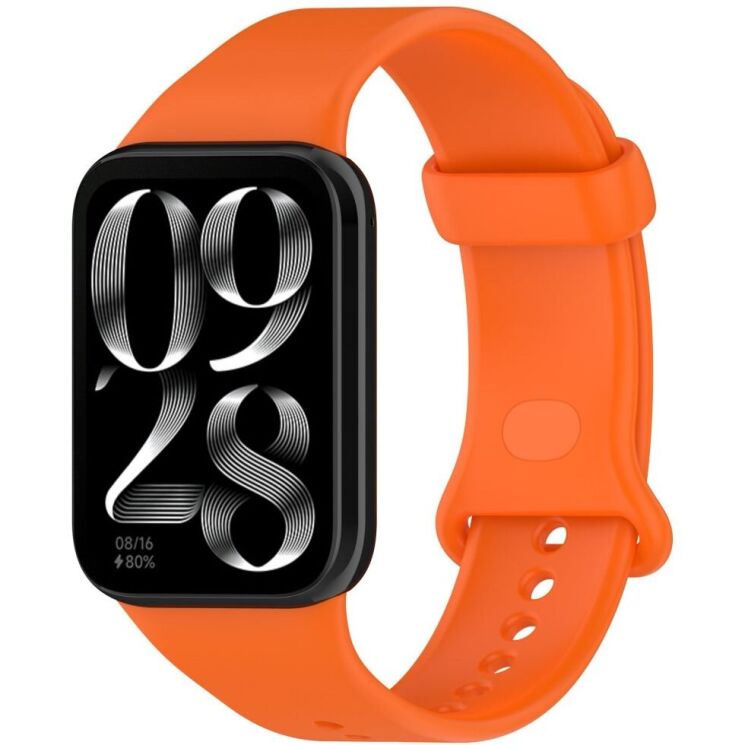 Ремешок Deexe Silicone Band для Xiaomi Mi Smart Band 9 Pro - Orange: фото 4 из 12