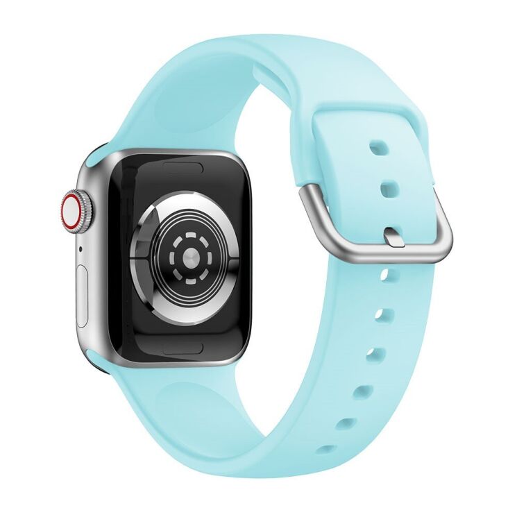 Ремешок Deexe Soft Silicone для Apple Watch 42 (Series 10) / 41 / 40 / SE 40 / 38 - Cyan: фото 3 из 7