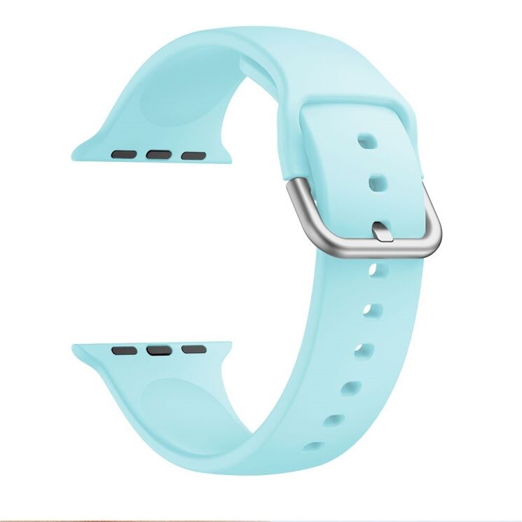 Ремешок Deexe Soft Silicone для Apple Watch 42 (Series 10) / 41 / 40 / SE 40 / 38 - Cyan: фото 1 из 7