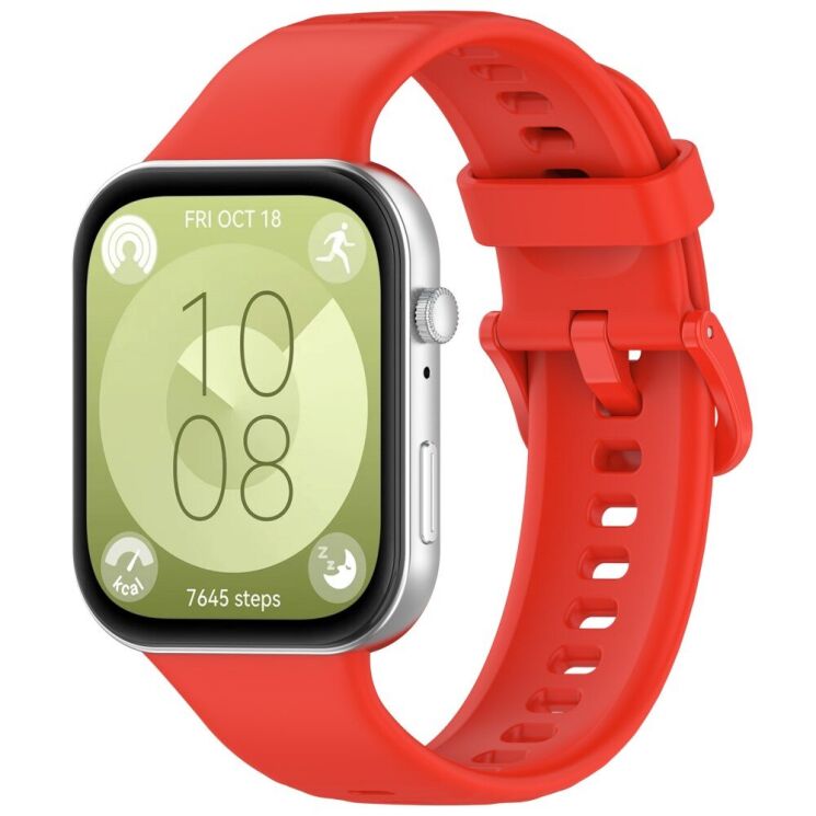 Ремешок Deexe Soft Silicone для Huawei Watch Fit 3 - Red: фото 4 из 7