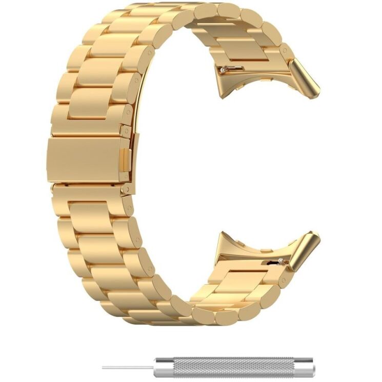 Ремешок Deexe Stainless Steel для Google Pixel Watch 3 (45mm) - Gold: фото 5 из 9