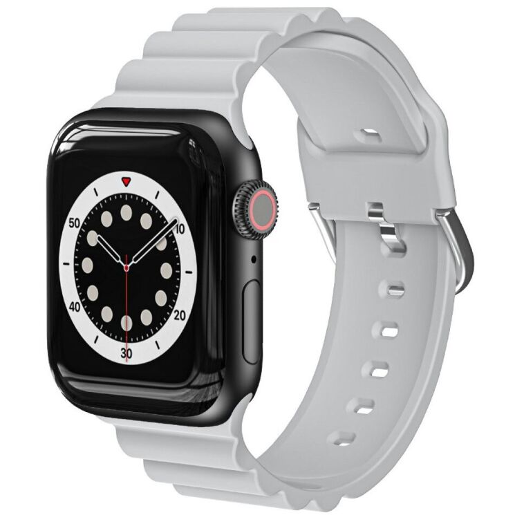 Ремешок Deexe Stripes Series для Apple Watch 46 / 45 / 44 / SE 44 / 42 (Series 1-3) / Ultra / Ultra 2 - Grey: фото 2 из 7