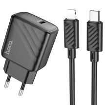 Сетевое зарядное устройство Hoco CS22A Value PD30W + кабель Type-C to Lightning - Black: фото 1 из 6