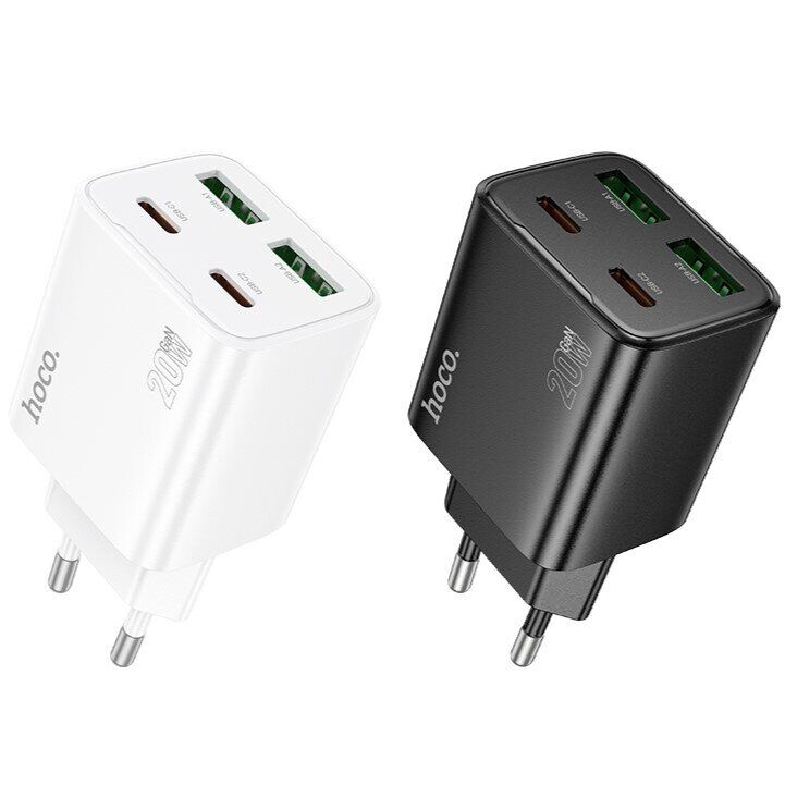 Сетевое зарядное устройство Hoco N55 20W 2C+2U - White: фото 4 из 6