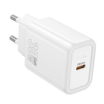 Мережевий зарядний пристрій Hoco N62 PD30W (Type-C) - White: фото 1 з 5