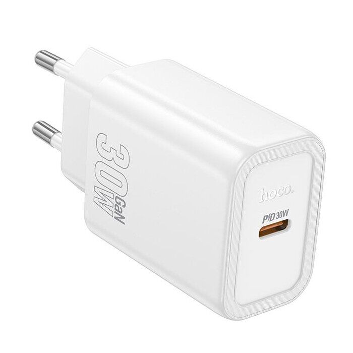 Мережевий зарядний пристрій Hoco N62 PD30W (Type-C) - White: фото 1 з 5