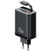Сетевое зарядное устройство USAMS US-CC299 GaN 65W (USB + Type-C) + кабель Type-C - Black: фото 1 из 21