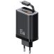 Сетевое зарядное устройство USAMS US-CC299 GaN 65W (USB + Type-C) + кабель Type-C - Black (960223B). Фото 1 из 21
