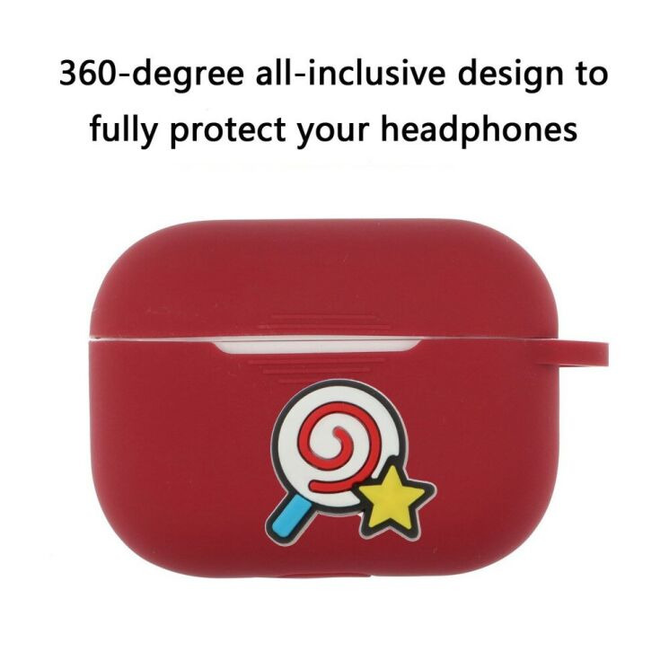 Силиконовый чехол Deexe 3D Cartoon для AirPods Pro - Red Lollipop: фото 2 из 8