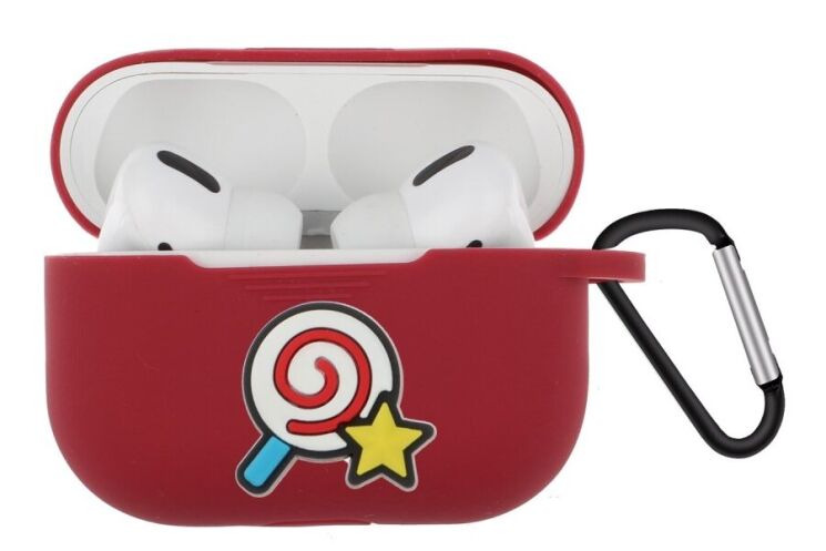Силиконовый чехол Deexe 3D Cartoon для AirPods Pro - Red Lollipop: фото 1 из 8
