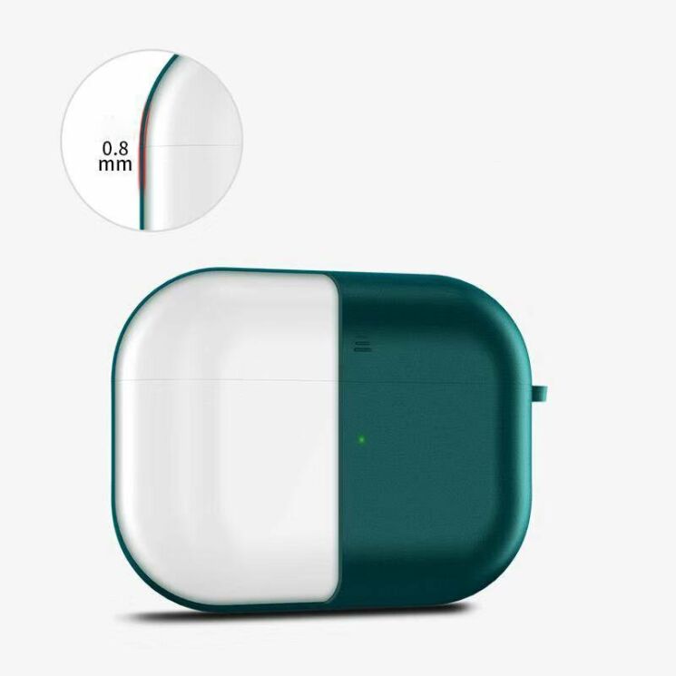 Силиконовый чехол X-LEVEL Frosted UltraThin для Apple AirPods Pro - Green: фото 5 из 7