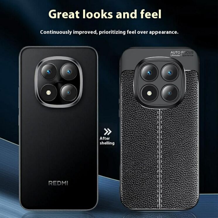 Силиконовый (TPU) чехол Deexe Leather Cover для Xiaomi Redmi Note 15 Pro Plus / Poco M8 Pro 5G - Black: фото 8 из 9