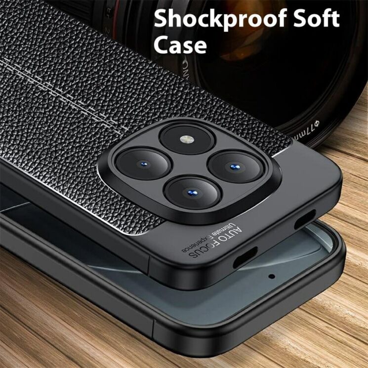 Силиконовый (TPU) чехол Deexe Leather Cover для Xiaomi Redmi Note 15 Pro Plus / Poco M8 Pro 5G - Black: фото 5 из 9