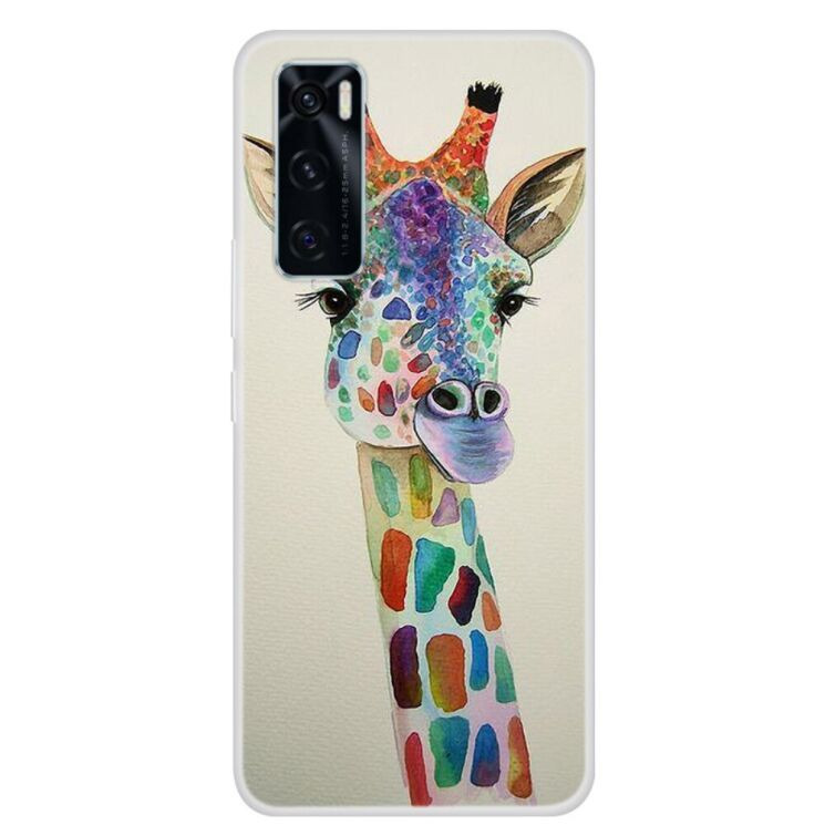 Силиконовый (TPU) чехол Deexe Life Style для VIVO V20 SE - Giraffe: фото 1 из 2
