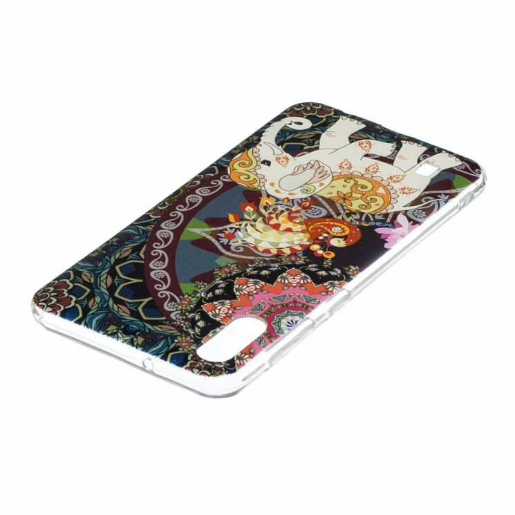 Силиконовый (TPU) чехол Deexe Pretty Glossy для Samsung Galaxy M10 (M105) - Elephant and Peacock: фото 4 из 8