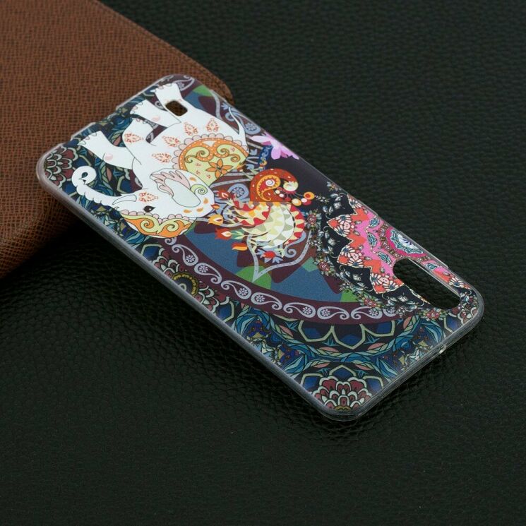 Силиконовый (TPU) чехол Deexe Pretty Glossy для Samsung Galaxy M10 (M105) - Elephant and Peacock: фото 7 из 8