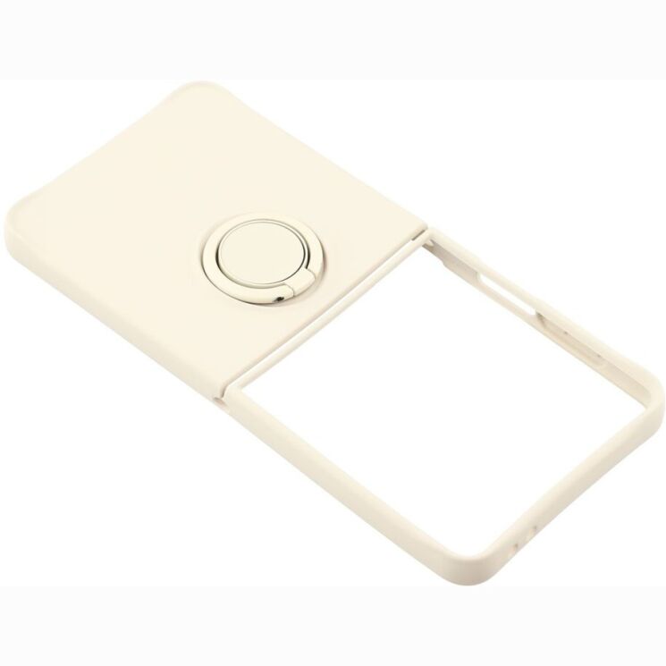 Силиконовый (TPU) чехол с кольцом Deexe Color Shell (FF) для Samsung Galaxy Flip 8 - Beige: фото 5 из 5