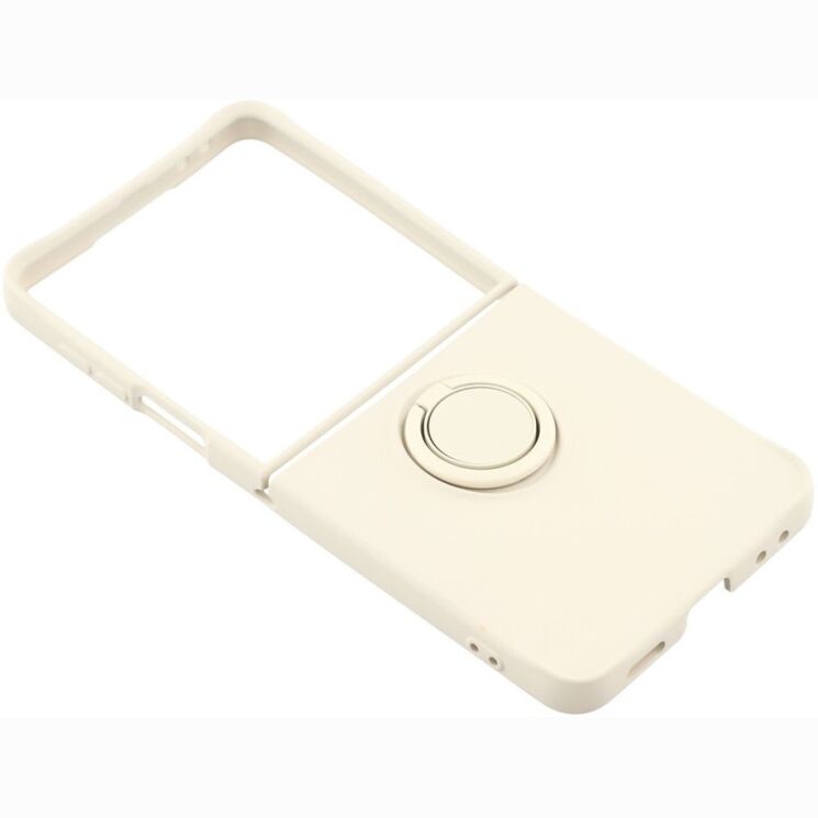 Силиконовый (TPU) чехол с кольцом Deexe Color Shell (FF) для Samsung Galaxy Flip 8 - Beige: фото 4 из 5